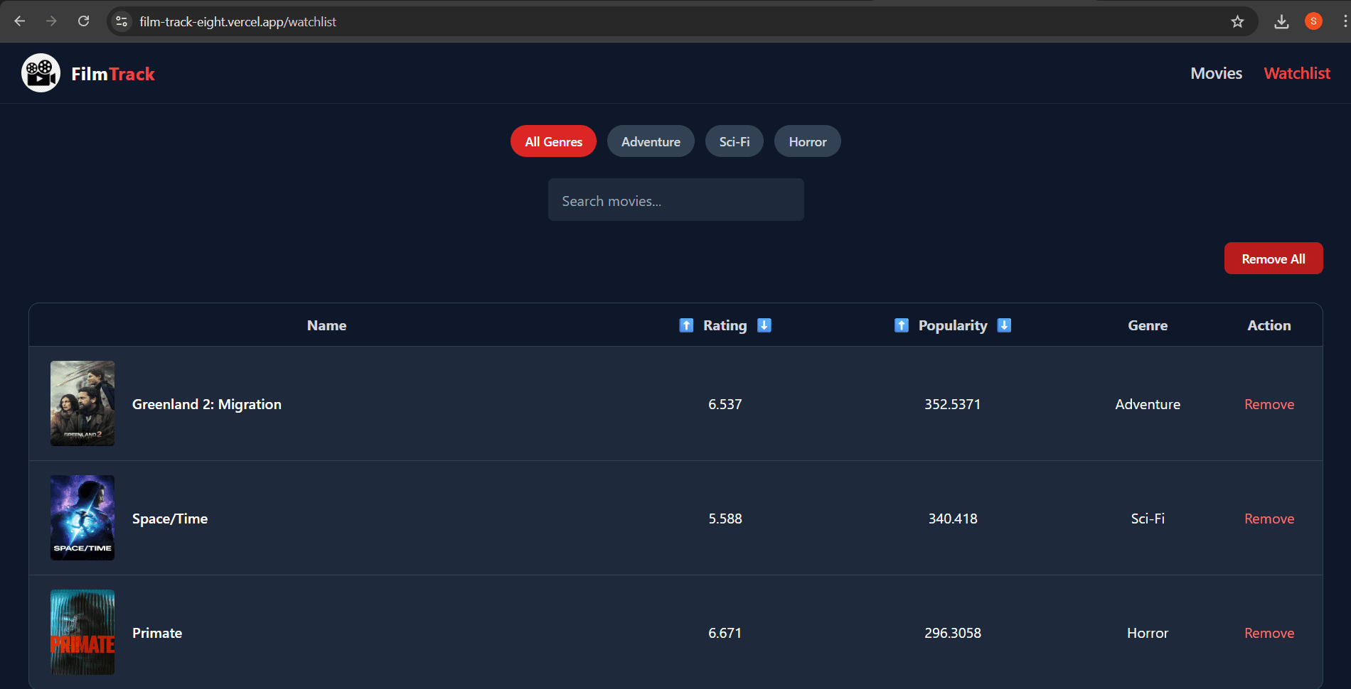 FilmTrack - Movie Discovery Platform screenshot 2